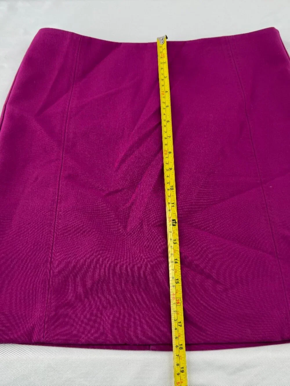 Ann Taylor Loft Magenta Pink Mini Skirt Seamed Zip Back Size 6